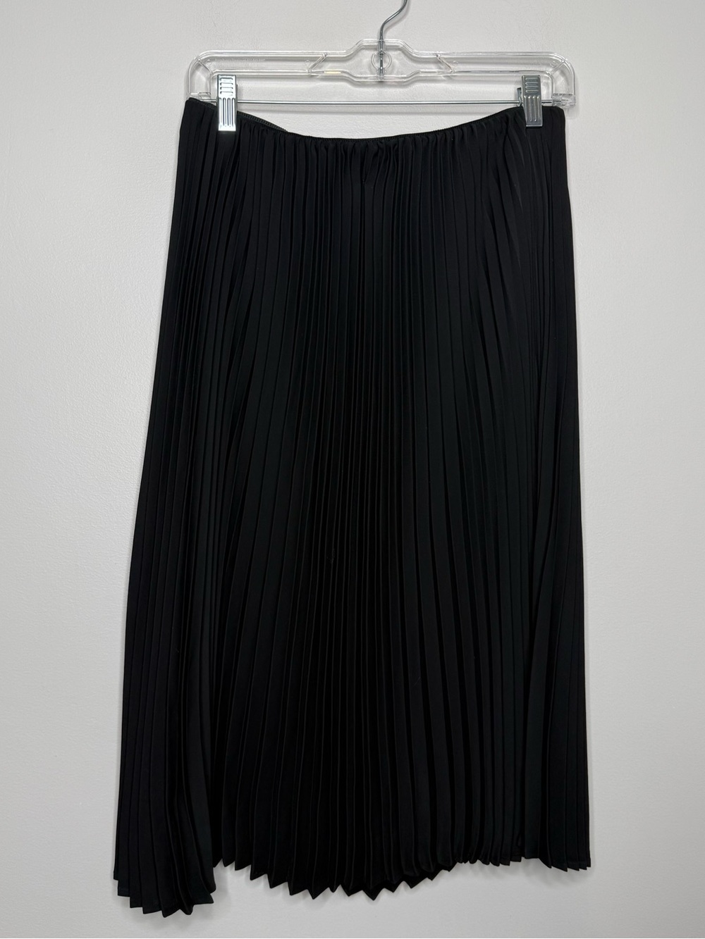 Aritzia BABATON Black Midi Pleated Skirt Elastic Waist No Size see measurements